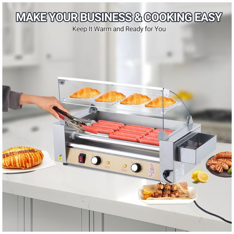 Maquina-de-Salsicha-Hot-Dog-Garvee-Grill-5-rolos-em-aco-Imagem-3