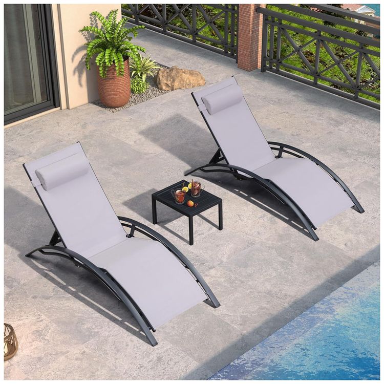Espreguicadeiras-para-Jardim-Praia-e-Piscina-com-Mesa-Imagem-0