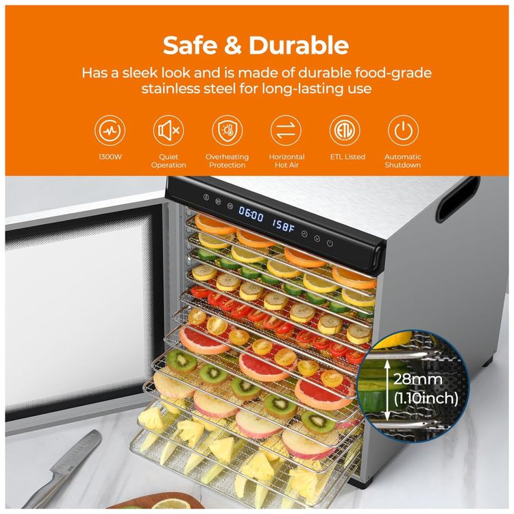 Desidratador-de-Alimentos-YASHE-12-Bandejas---1300W-Imagem-3