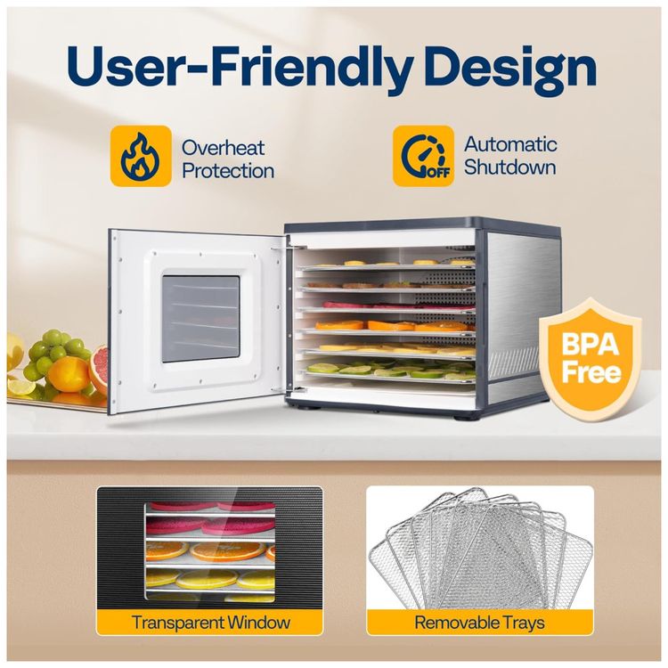 Desidratador-de-Alimentos-VIVOHOME-6-Bandejas-de-Aco-Imagem-4