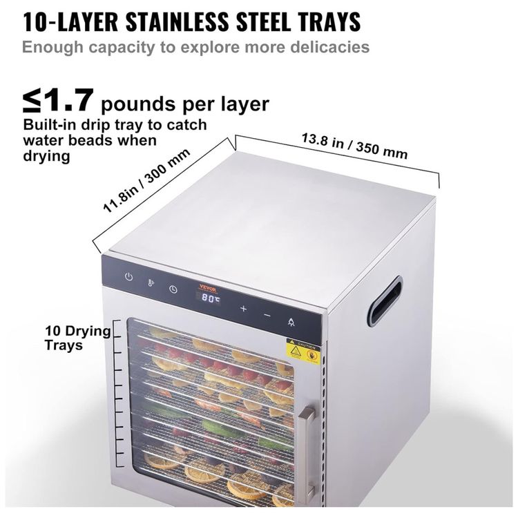 Desidratador-de-Alimentos-VEVOR-10-Bandejas-de-Aco-Imagem-2