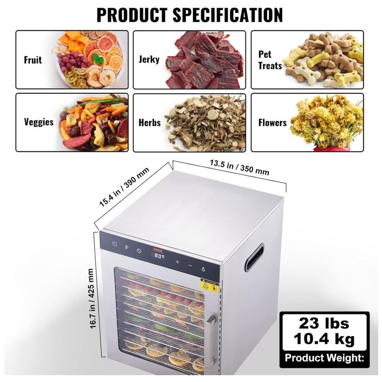 Desidratador-de-Alimentos-VEVOR-10-Bandejas-de-Aco-Imagem-6