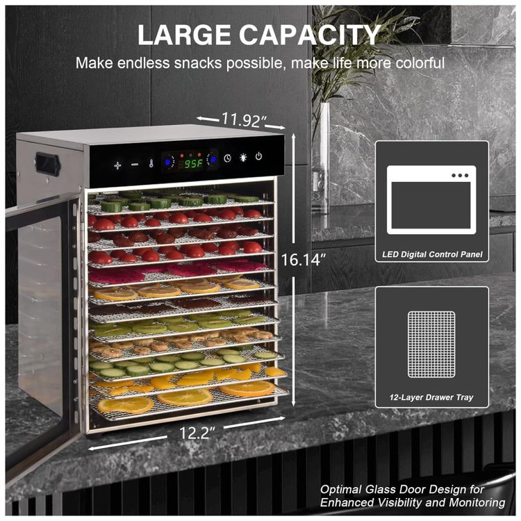 Desidratador-de-Alimentos-HOPERAN-12-Bandejas-de-Aco-Imagem-1