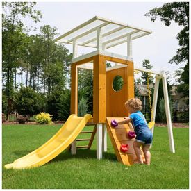Playground-Infantil-de-Madeira-com-Escorregador-Balanco-Imagem-0