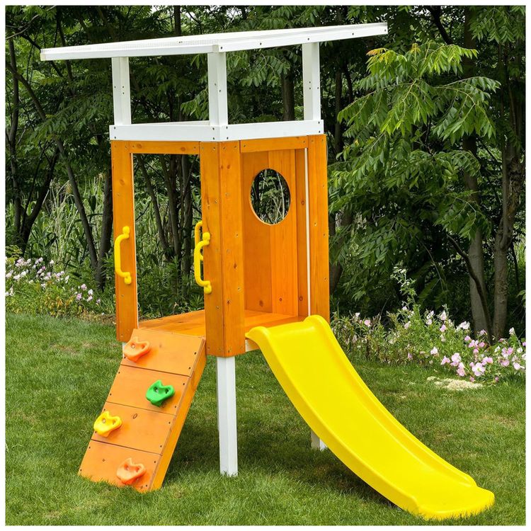 Playground-Infantil-de-Madeira-com-Escorregador-Balanco-Imagem-7