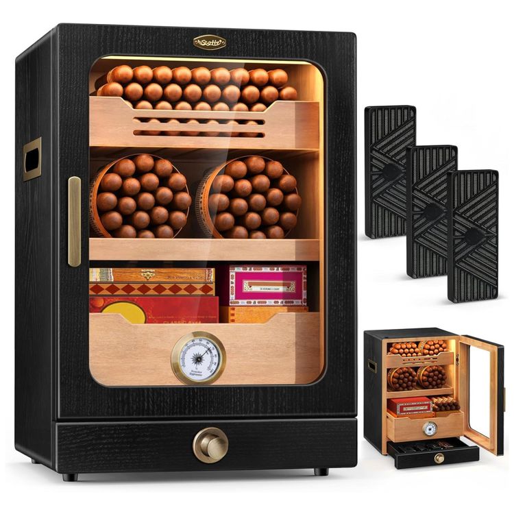 Umidor-Scotte-Iluminado-com-LED-15L-para-100-150-Charutos-Imagem-0