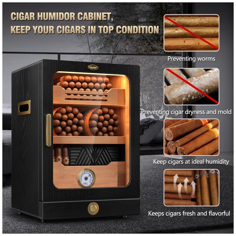 Umidor-Scotte-Iluminado-com-LED-15L-para-100-150-Charutos-Imagem-4
