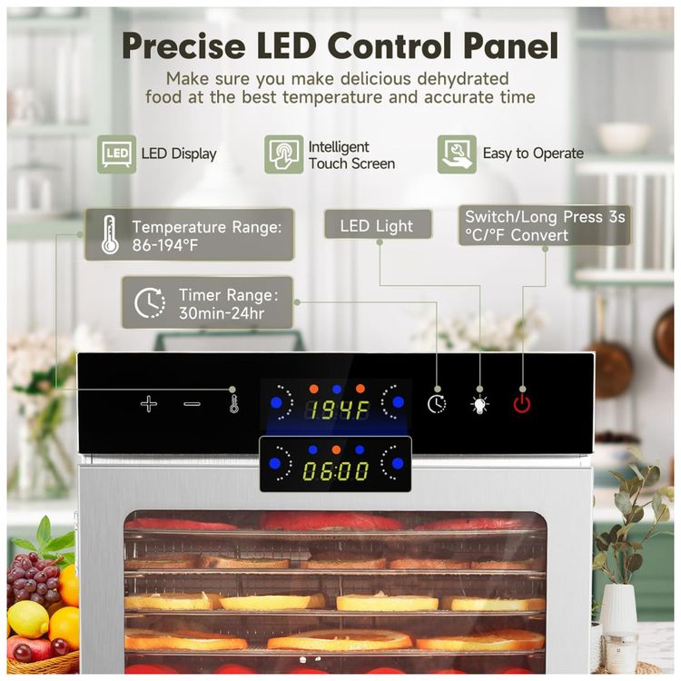 Desidratador-de-Alimentos-Comercial---10-Bandejas-Timer-Imagem-1