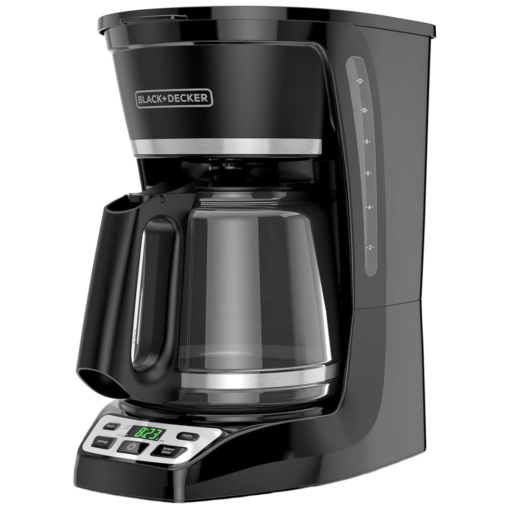 Máquina de Café Programável BLACK+DECKER 12 Xícaras, Preta, Modelo CM1070B-3, Com Recursos Automáticos para Preparo Prático e Eficiente de Café.
