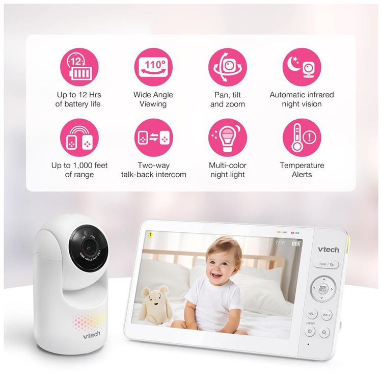 Monitor-de-Bebe-Digital-com-Zoom-Panoramico-e-Inclinado-Imagem-1