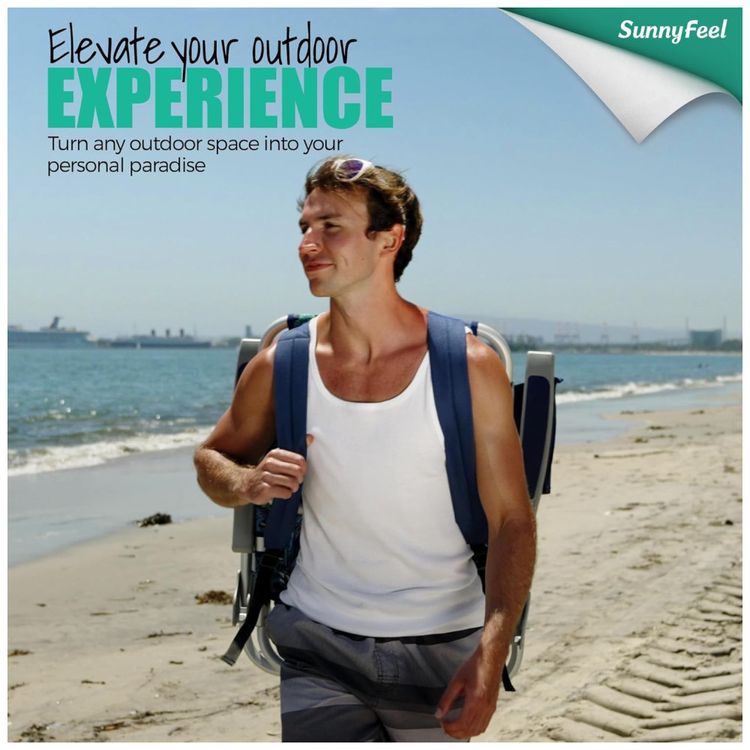 Cadeira-de-Praia-Resistente-SUNNYFEEL-Com-Bolsa-Termica-Imagem-3