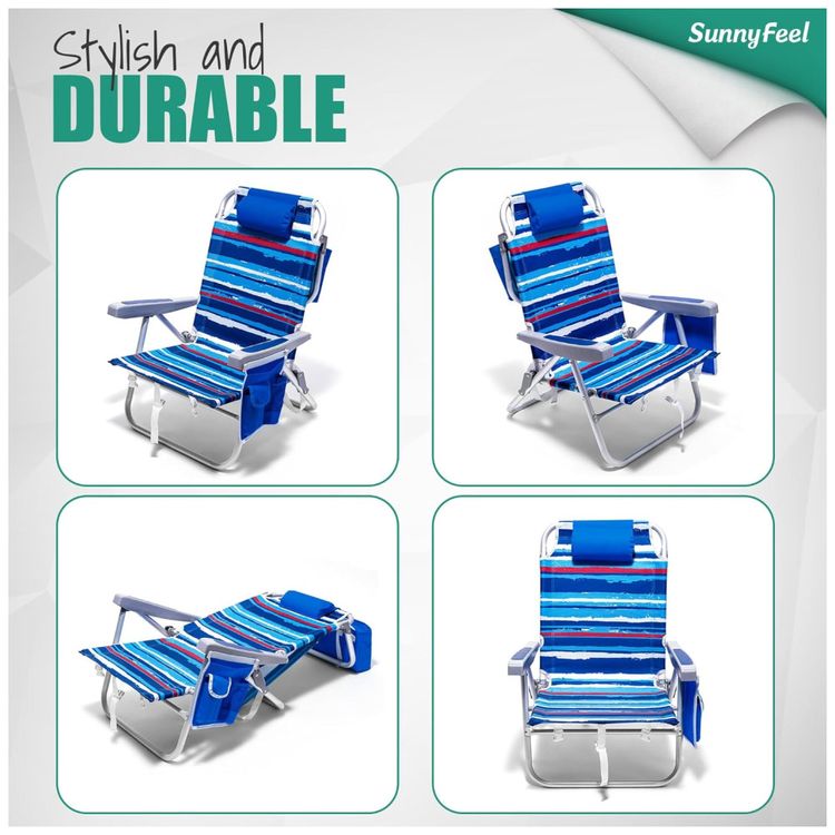 Cadeira-de-Praia-Resistente-SUNNYFEEL-Com-Bolsa-Termica-Imagem-6