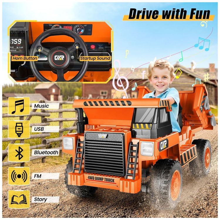 Caminhao-Basculante-Eletrico-de-12V-com-Controle-Remoto-Imagem-4