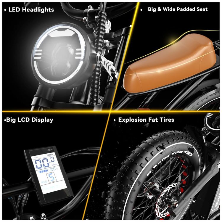 Bicicleta-Eletrica-S4-com-Motor-de-2.000-W-e-Bateria-de-48V-Imagem-5