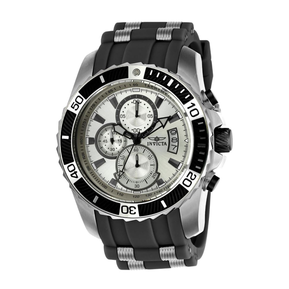 Relógio Masculino Pro SCUBA - 45mm. Aço. Preto 22428