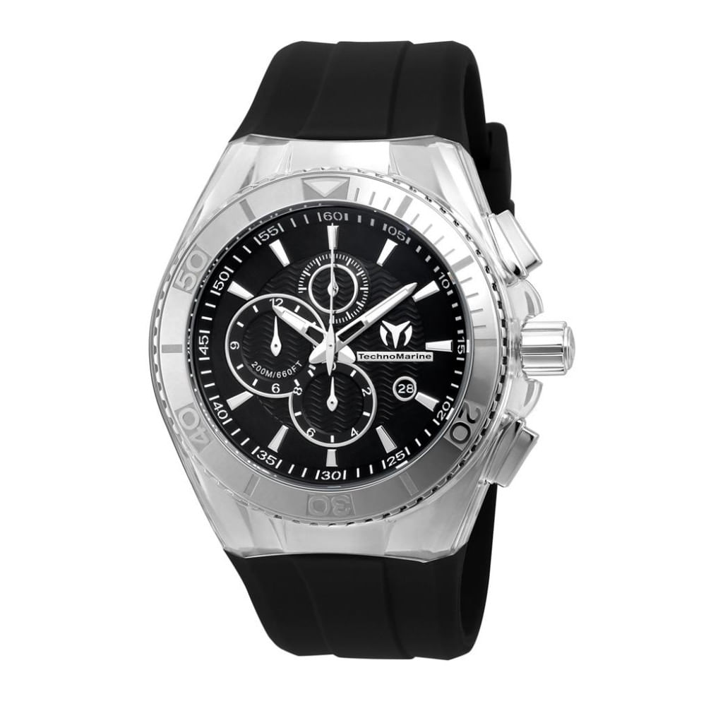 Relógio Masculino Original TechnoMarine Cruise - 46mm. Preto TM-115042