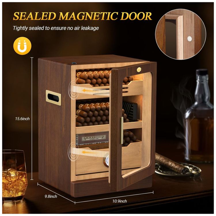 Humidor-de-charutos-com-Capacidade-para-Armazenar-de-100-a-Imagem-6