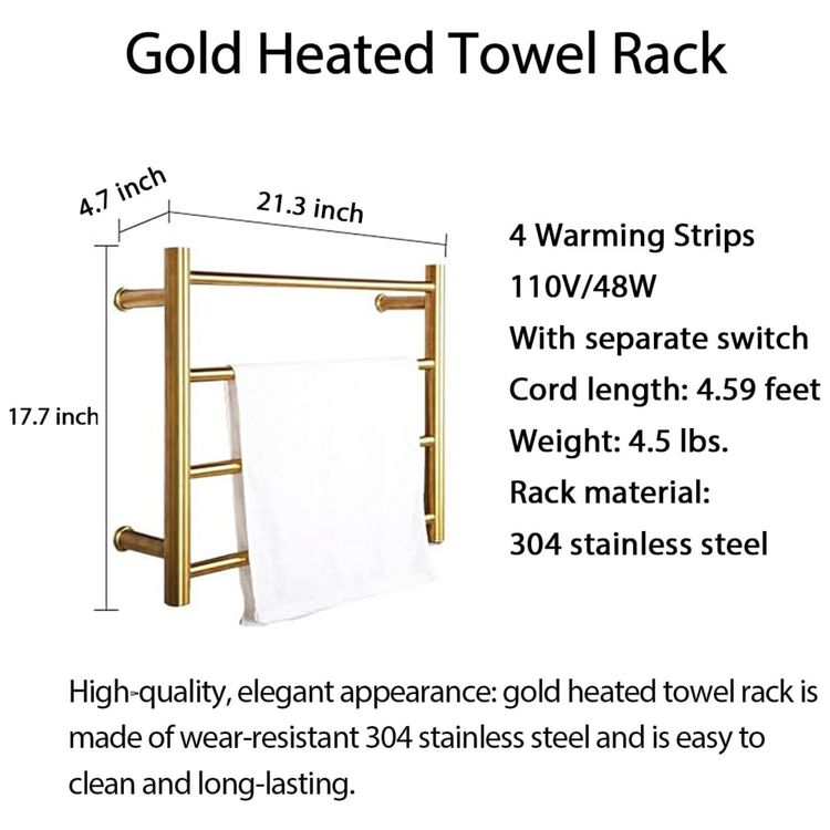 Aquecedor-de-Toalhas-Dourado-Rack-de-Toalhas-Eletrico-para-Imagem-5