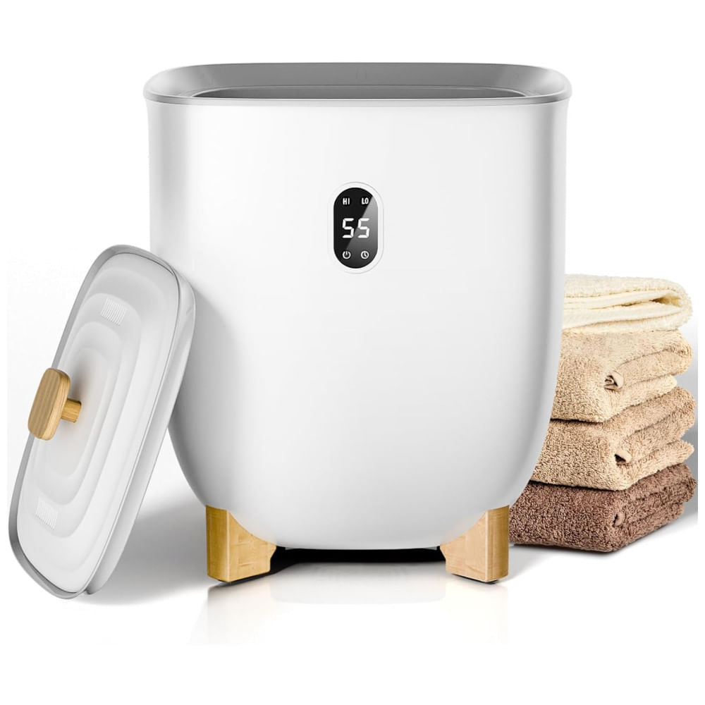 Aquecedor de Toalhas 25L, Grande para Banheiro, Bucket com 2 Modos de Aquecimento, Desligamento Automático, Tela LCD, Acomoda 2 Cobertores,Electactic