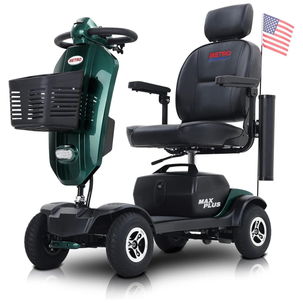Cadeira de Rodas Elétrica Metro Mobility, Novo Scooter Outdoor 4 Rodas,Scooter Adulto 136kg Dobrável ,Bateria 12V20AH*2,Alcance Máximo de 25km.