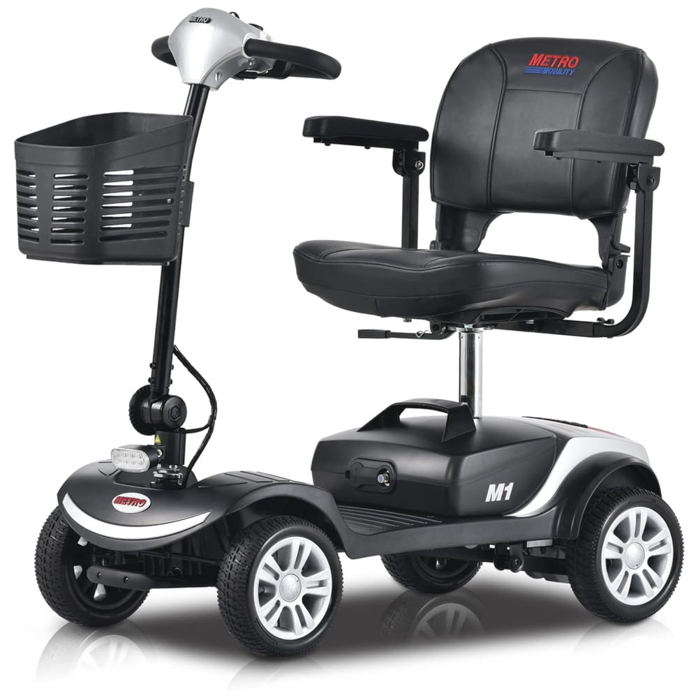 Cadeira de Rodas Elétrica Dobrável 4 Rodas para Adultos, Capacidade de 136 kg, Painel de Controle Simples e Claro, Metro Mobility.