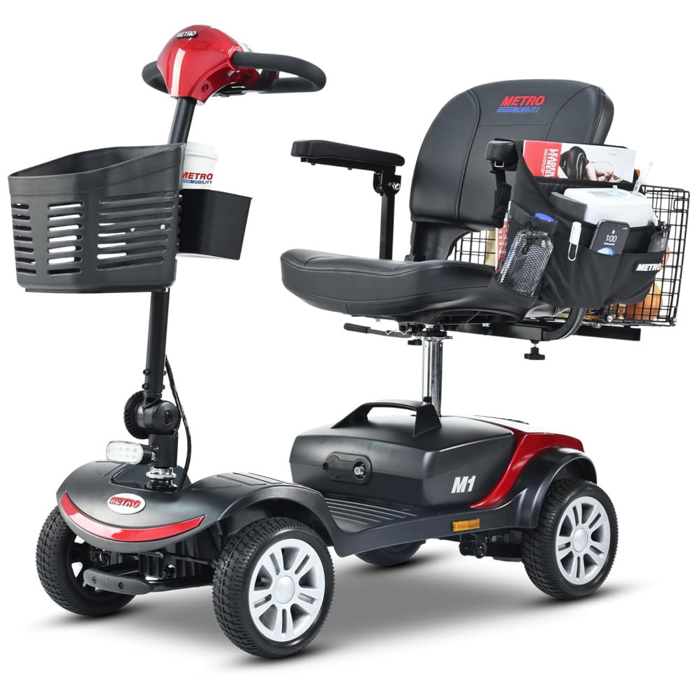 Cadeira de Rodas Elétrica Metro Mobility com Assento para Adultos/Idosos, 4 Rodas, Motor Elétrico, 2 Baterias Removíveis, com Carregador e Luz.