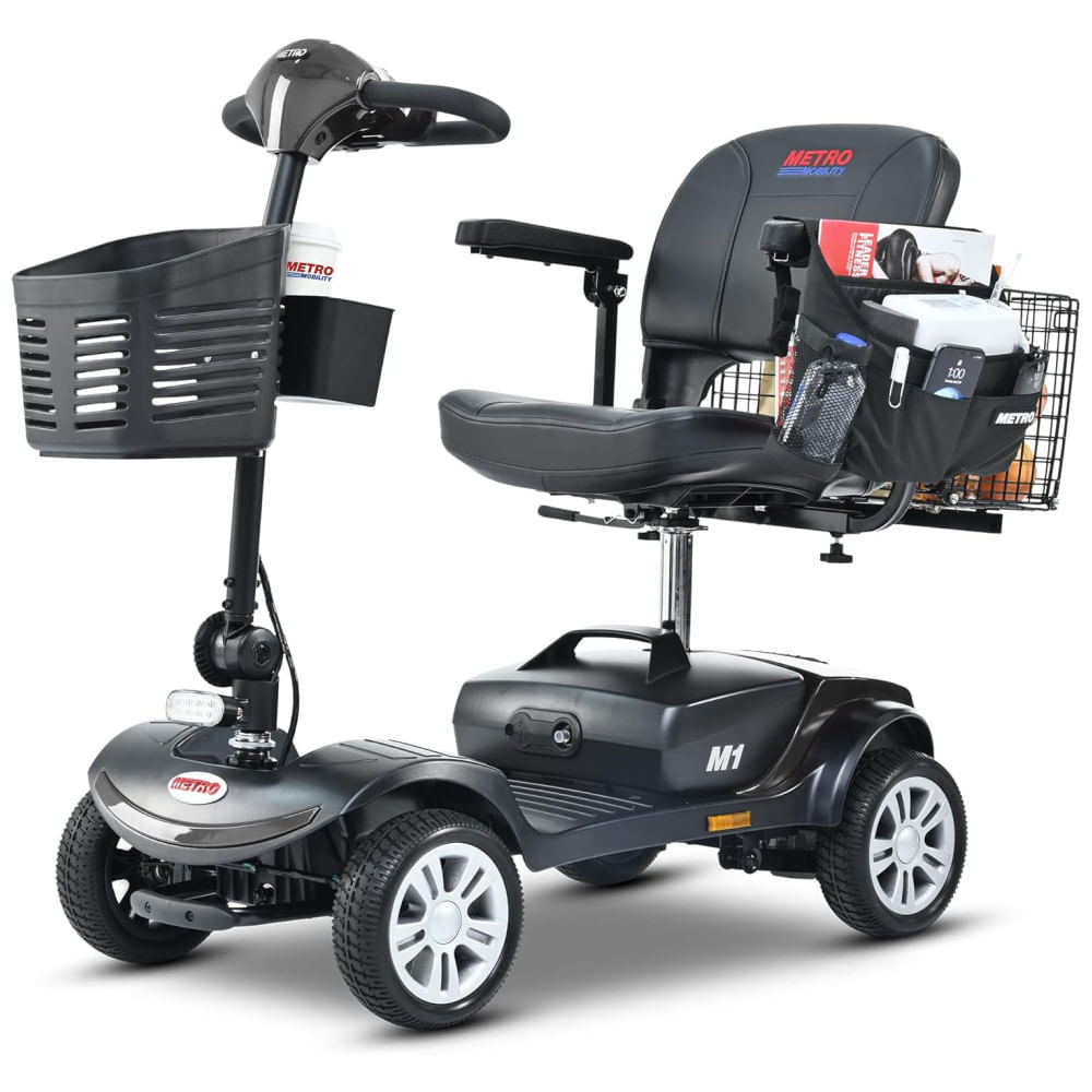Cadeira de Rodas Elétrica Metro Mobility 4 Rodas para Adultos, Capacidade de 136 kg, Scooter Dobrável para Idosos, Bateria de Longa Duração.