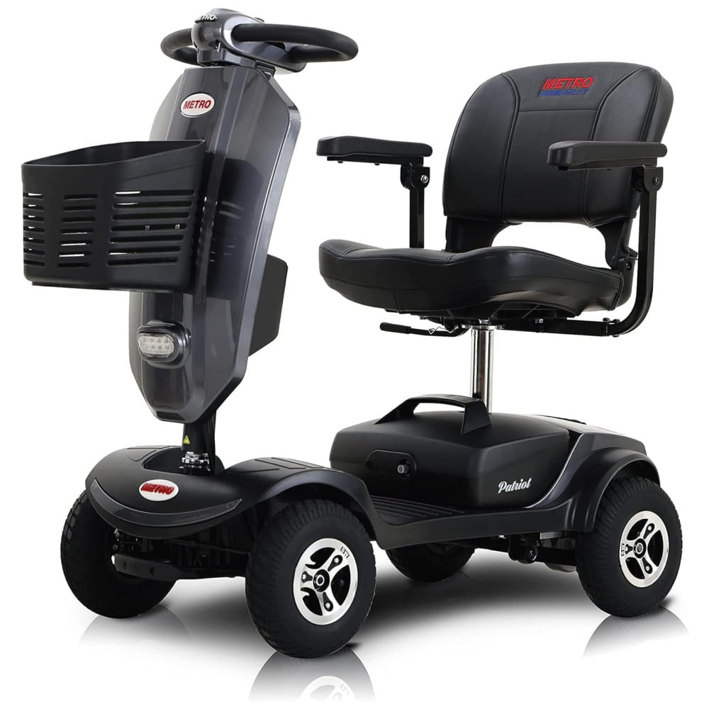 Cadeira de Rodas Elétrica Metro Mobility para Adultos, 136 kg de Capacidade, Dobrável, Portátil, Carregamento Conveniente, 2 Suportes para Copos.