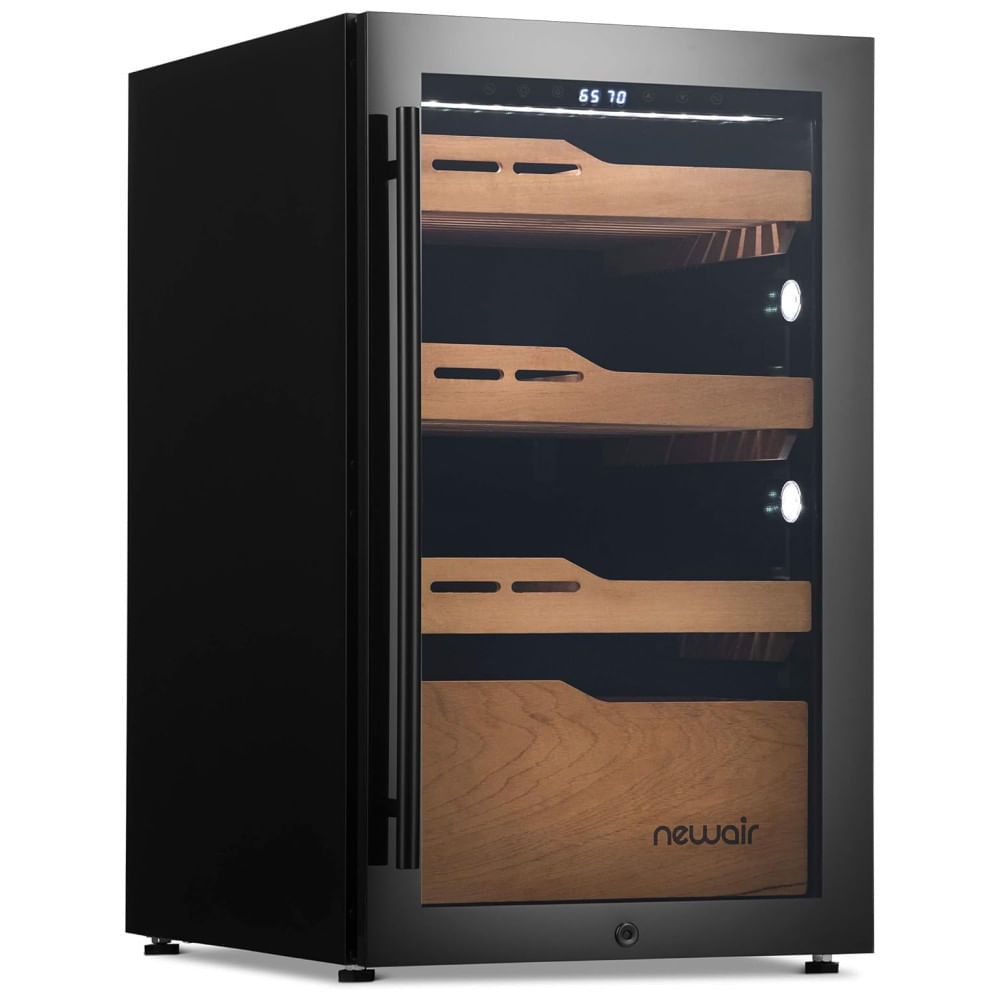 Humidor Eletrônico para Charutos NewAir 840 Capacidade em Preto, 117L com Sistema de Umidificação Embutido e Função de Aquecimento e Refrigeração