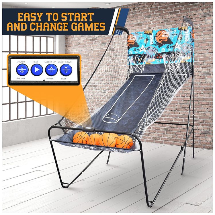 Basquete-Eletronico-SereneLife-com-2-Cestas-Placar-LED-Imagem-3