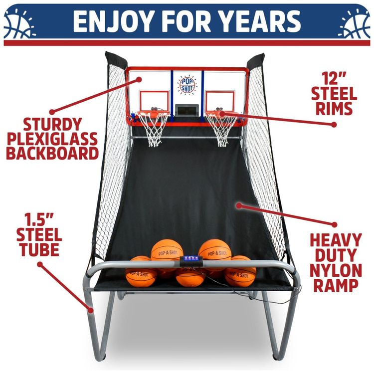 Basquete-Eletronico-Pop-A-Shot-Oficial-Indoor-Outdoor-Jogo-Imagem-2