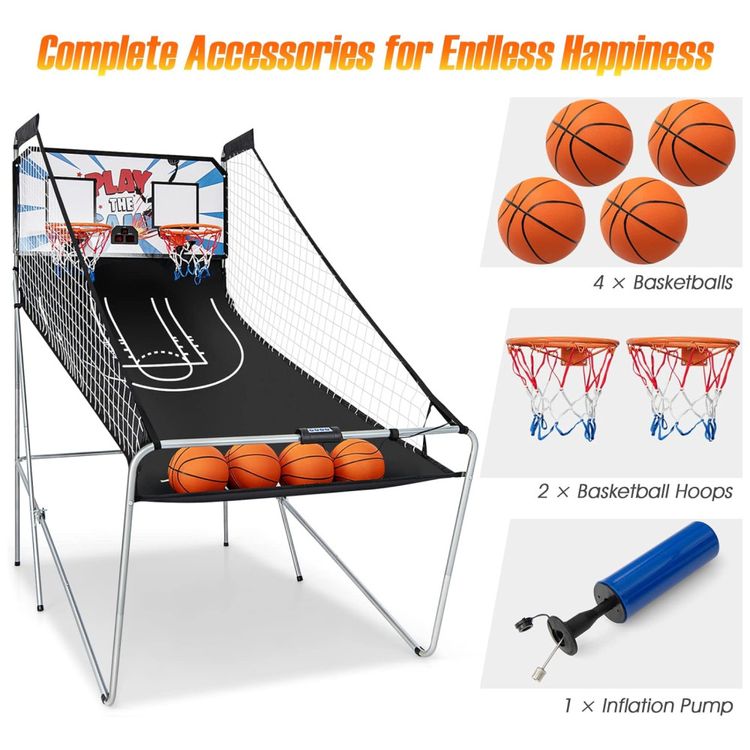 Basquete-Eletronico-Arcade-Dobravel-Giantex-com-2-Arcos-e-Imagem-3