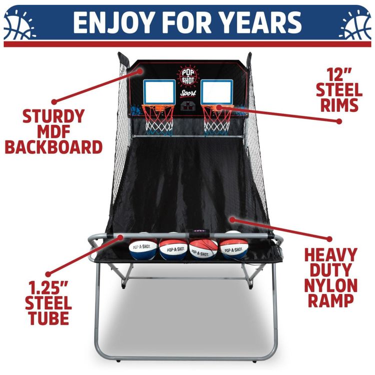 Basquete-Eletronico-Pop-A-Shot-Arcade-Duplo-Diversao-em-Imagem-2