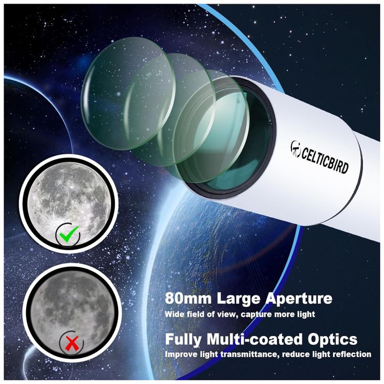 Telescopio-Refrator-80mm--Para-Adultos-e-Iniciantes.-Imagem-1