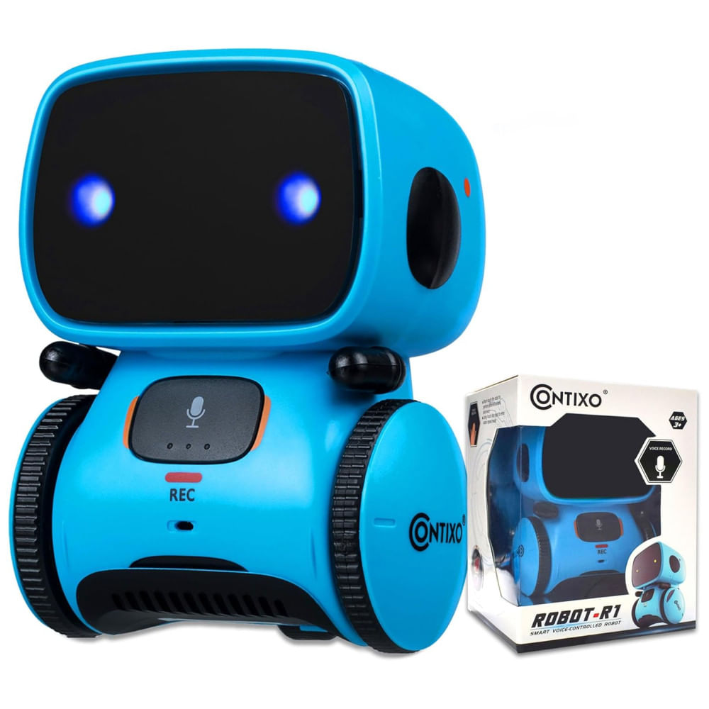 Robô Inteligente para Crianças Contixo R1, com Controle de Voz, Dança, Canto e Aprendizado. Ideal para Meninos e Meninas de 3 a 8 Anos.