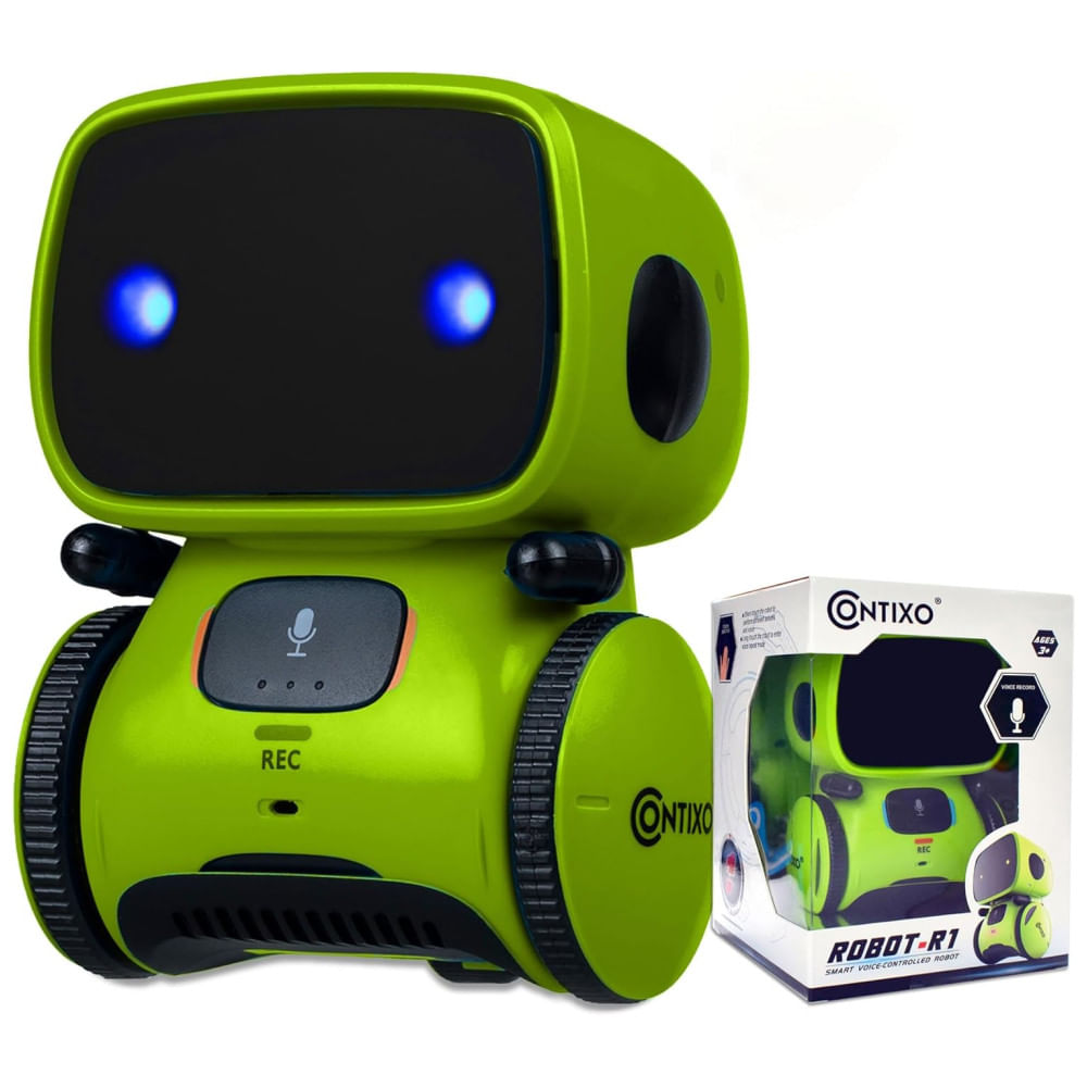Robô para Crianças Contixo R1 com Controle de Voz, Canto, Dança e Aprendizado. Ideal para Meninos e Meninas de 3 a 12 Anos.