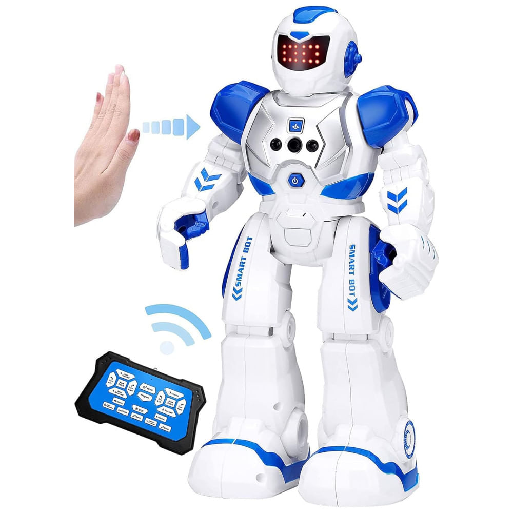 Robô KingsDragon para Crianças: Robô Interativo com Controle Remoto e por Gestos, que Anda, Canta e Dança.