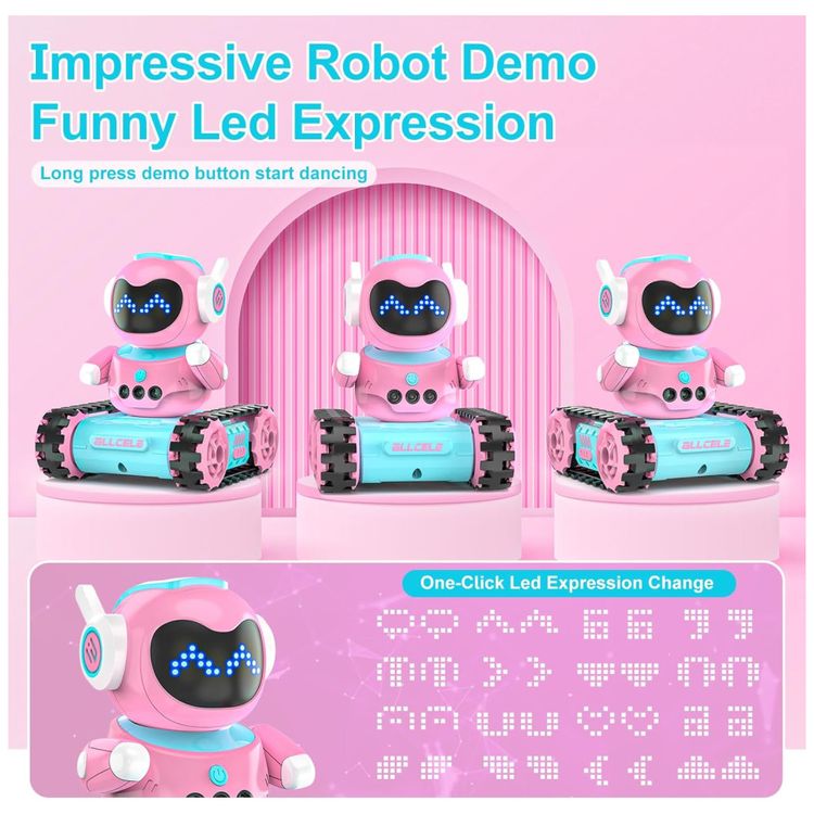 Robo-Infantil-ALLCELE-LED-RC-Brinquedo-de-Controle-Remoto-Imagem-2