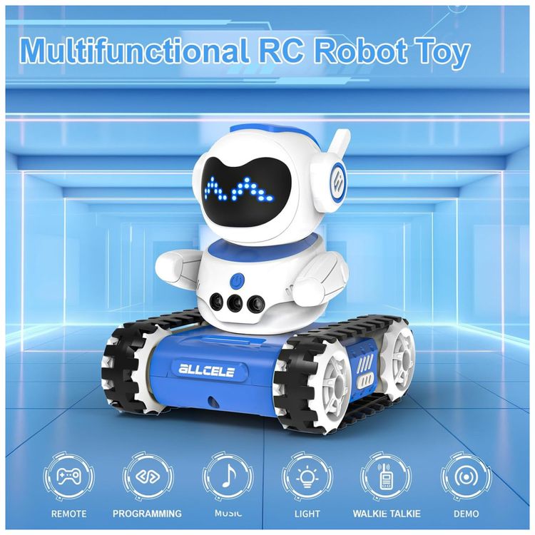 Robo-LED-RC-ALLCELE-com-Controle-Remoto-Expressoes-LED-Imagem-1