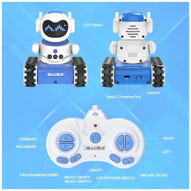 Robo-LED-RC-ALLCELE-com-Controle-Remoto-Expressoes-LED-Imagem-6