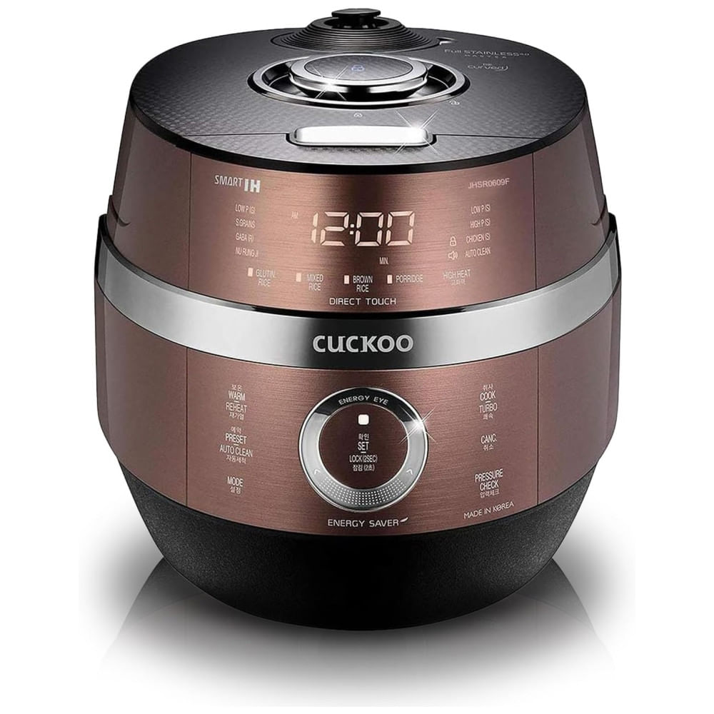 Panela de Arroz CUCKOO CRP-JHR0609F 6 Xícaras (Cru) / 12 Xícaras (Cozidas), Aquecimento por Indução, 16 Opções de Menu, Tecnologia Fuzzy Logic.
