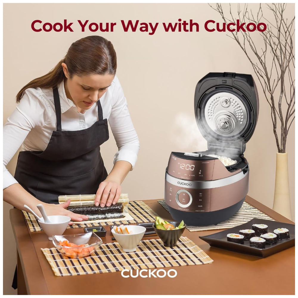 Encontraproduto.com.br - Panela de Arroz CUCKOO CRP-JHR0609F 6 Xícaras (Cru) / 12 Xícaras (Cozidas), Aquecimento por Indução, 16 Opções de Menu, Tecnologia Fuzzy Logic.