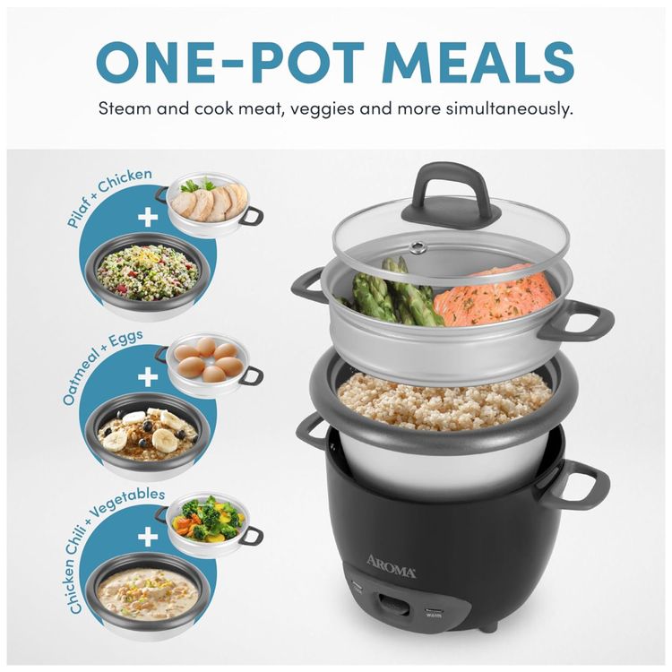 Panela-de-Arroz-e-Vaporizador-Aroma-Housewares-6-Xicaras-Imagem-1