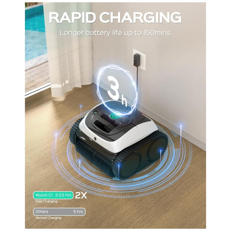 Robo-de-Piscina-WYBOT-C1-Sem-Fio-Succao-Potente-Imagem-5