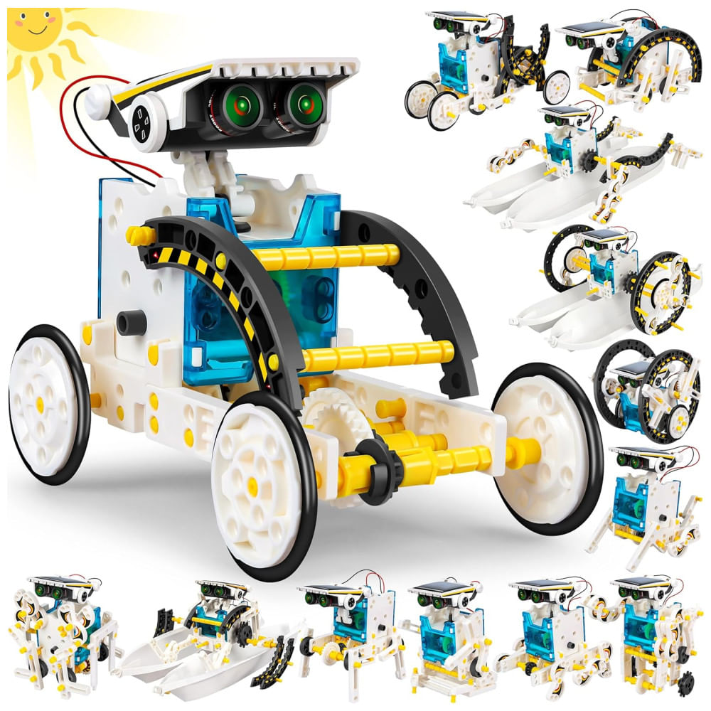 Robô Educacional STEM 13-EM-1 Movido A Energia Solar Para Crianças De 8 A 12 Anos, Kit Científico DIY Para Experimentos Robóticos.