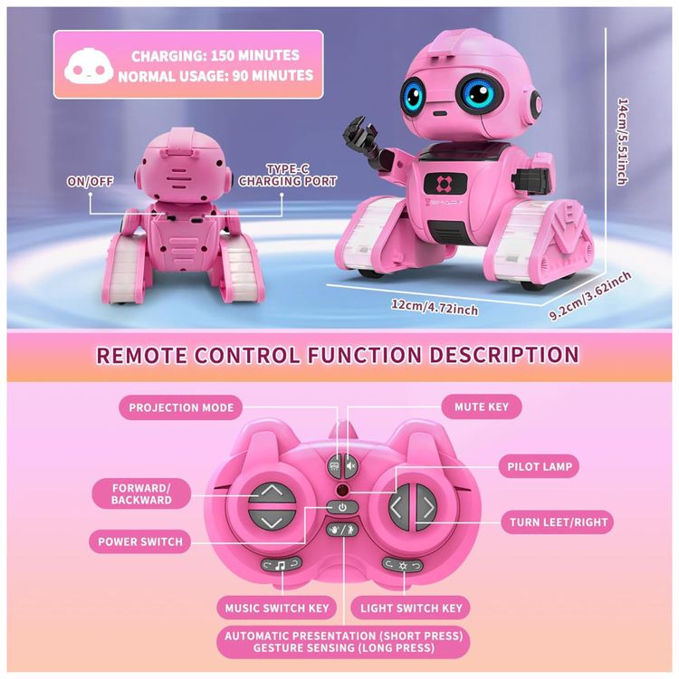 Robo-para-Meninos-e-Meninas--Robo-Recarregavel-com-Controle-Imagem-3