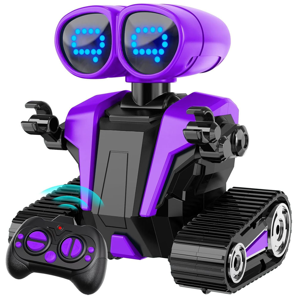 Robô MindPal para Meninos e Meninas com Demonstração Automática, Controle Remoto, Robô Recarregável, Olhos LED, Inteligente, para Crianças.