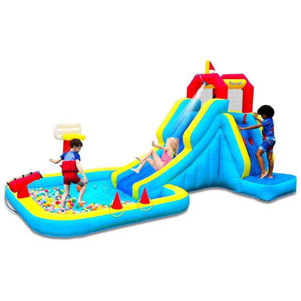 Escorregador-Bounwell-Inflavel-com-Parede-de-Escalada-Tiro-Imagem-0