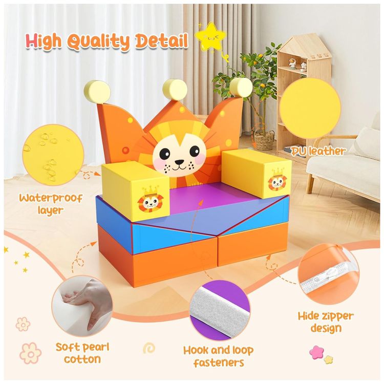 Blocos-de-Espuma-Lischwert-Tema-Leao-Soft-Play-para-Bebes-Imagem-7