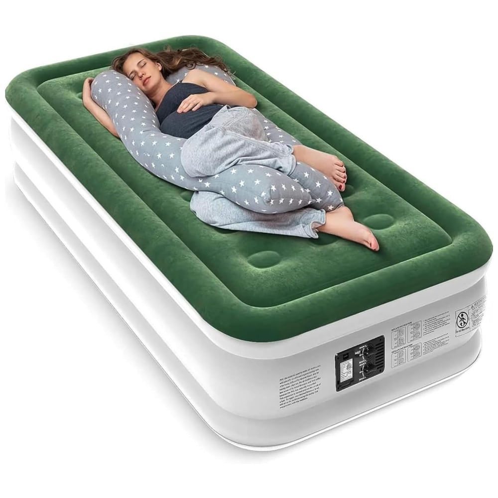 Colchão de Ar Zearna Twin 46cm, Suporte 250kg, Bobina Interna, Material Premium, para Descanso Confortável